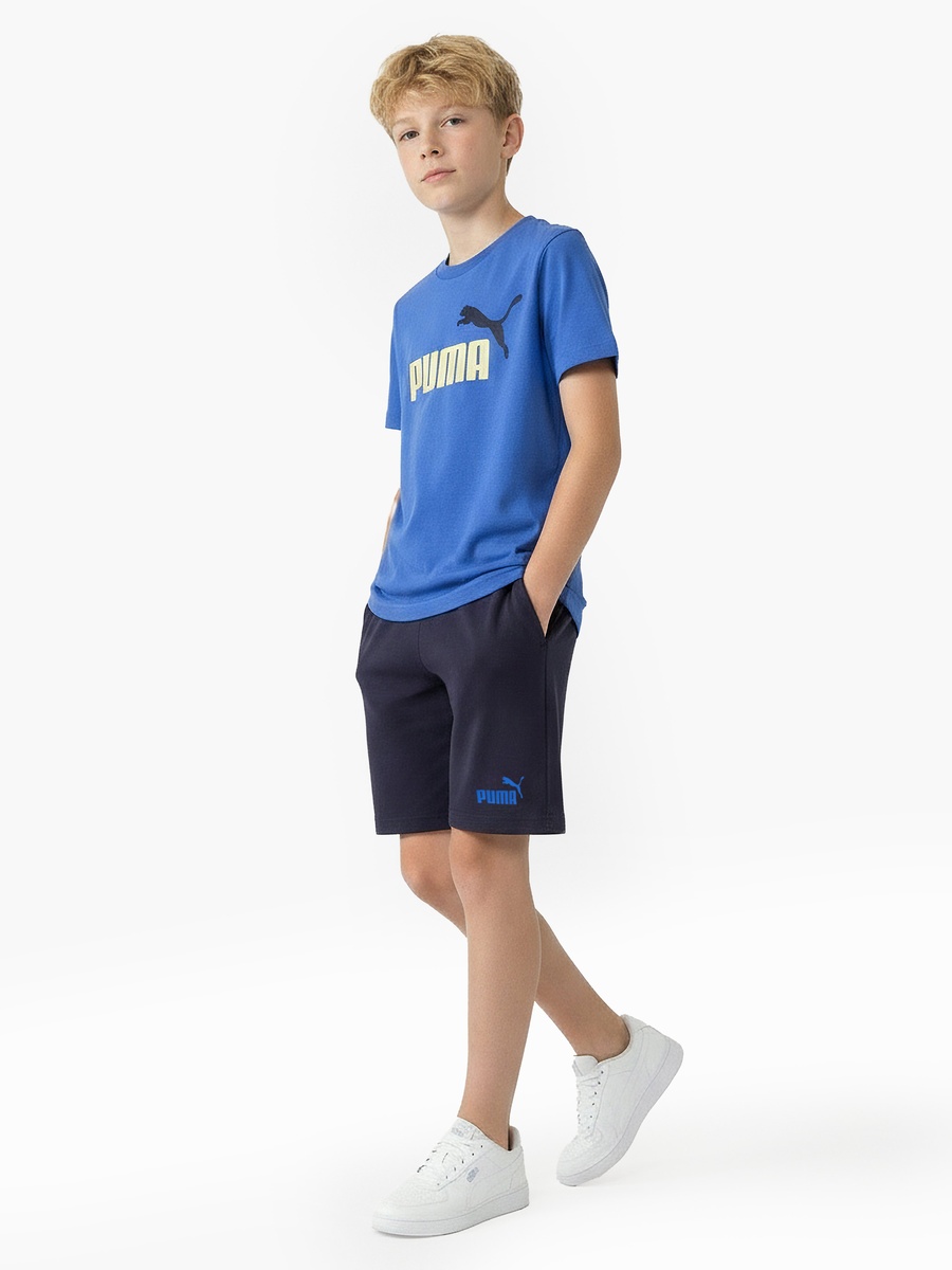 Crew Neck Short Sleeves T-Shirt and Shorts Set with Logo Print