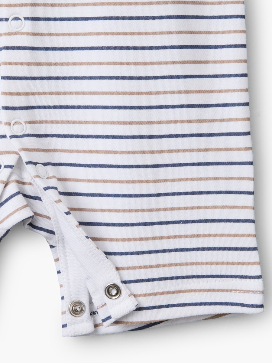 Pack of 3 Round Neck Short Sleeves Romper with Bear Print