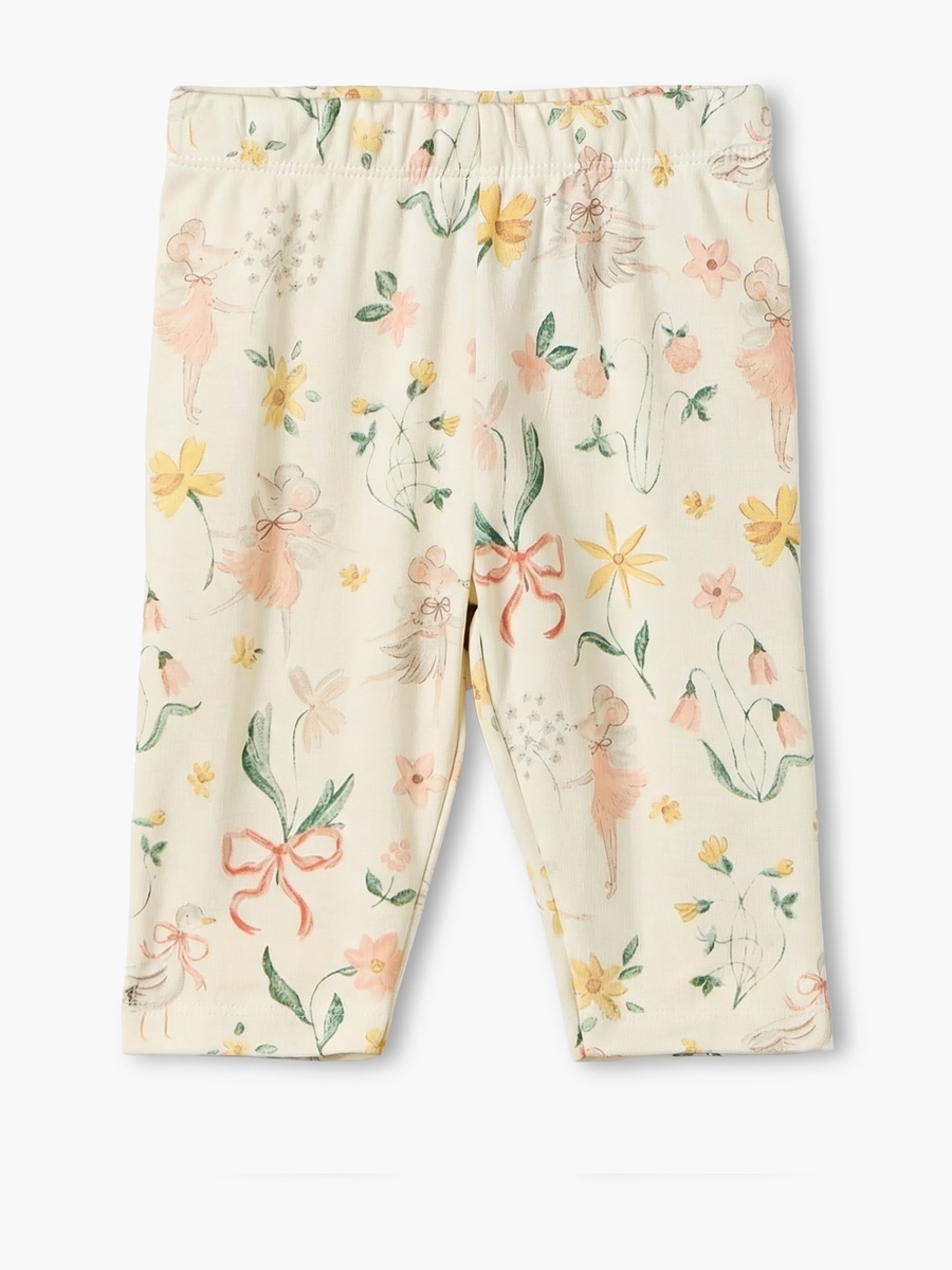 Cotton Round Neck Long Sleeves Pyjama Set with Botanical Print