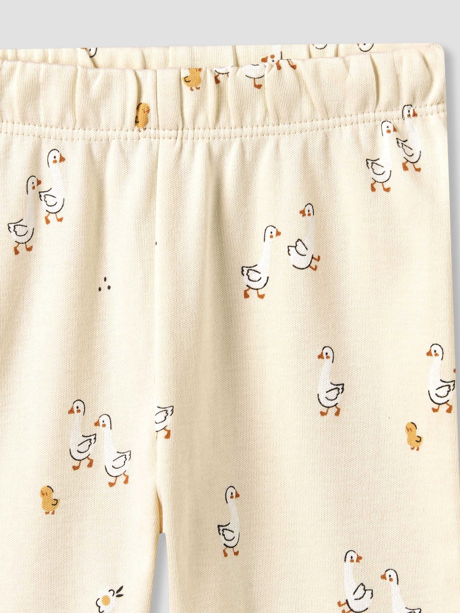 Cotton Collared Long Sleeves Pyjama Set with Duck Print