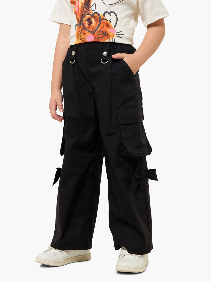 Trousers with Bow Detail and Elasticated Waist