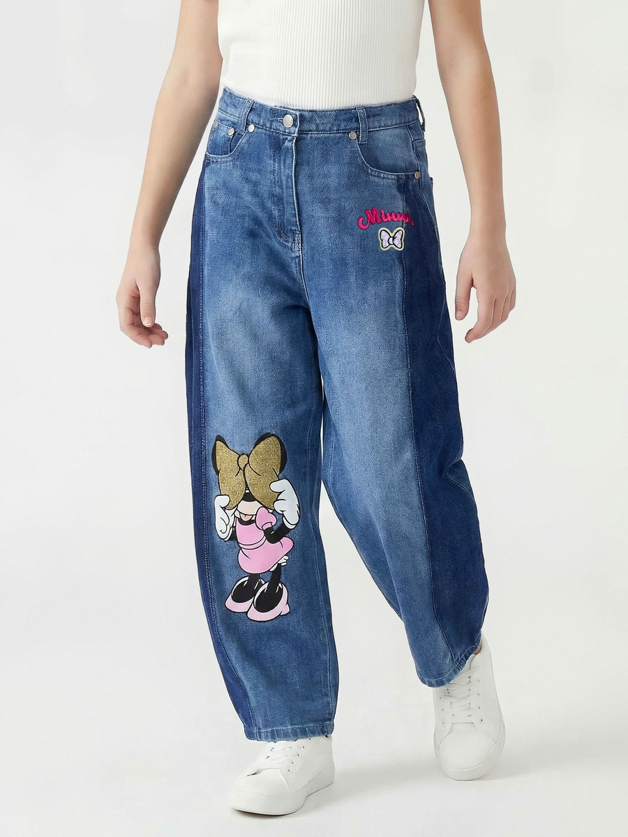 Mid Rise Jeans with Minnie Mouse Print