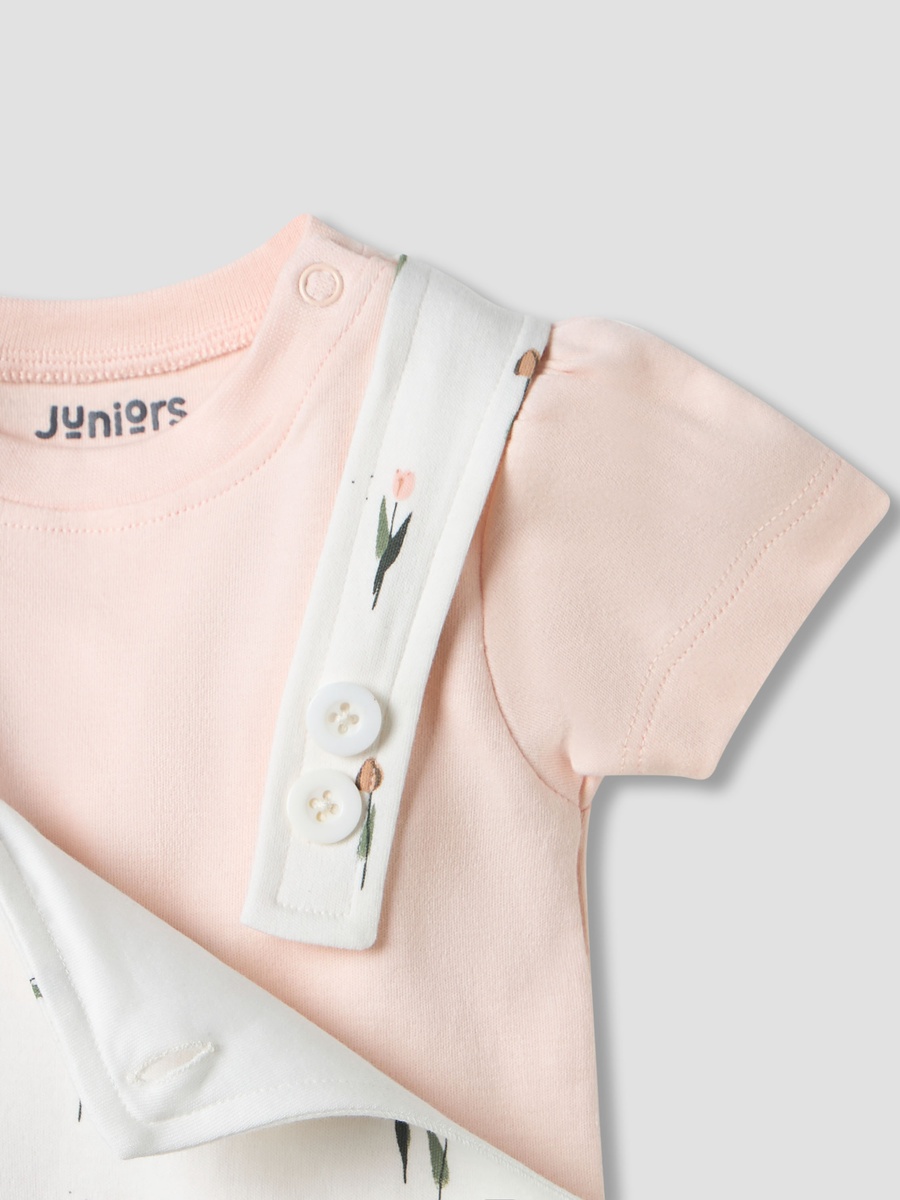 Floral Print Dungaree and T-Shirt Set