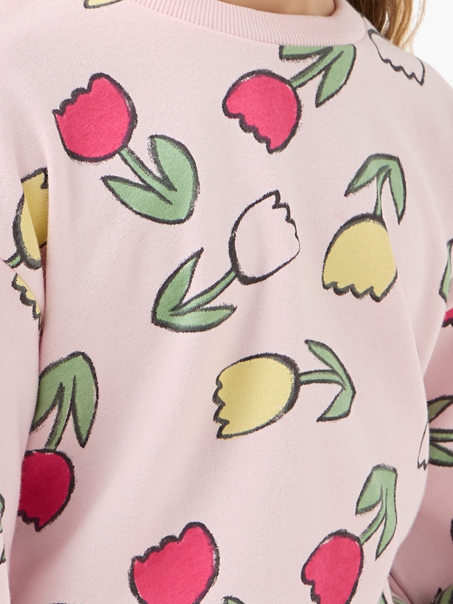 Floral Print Pullover with Crew Neck