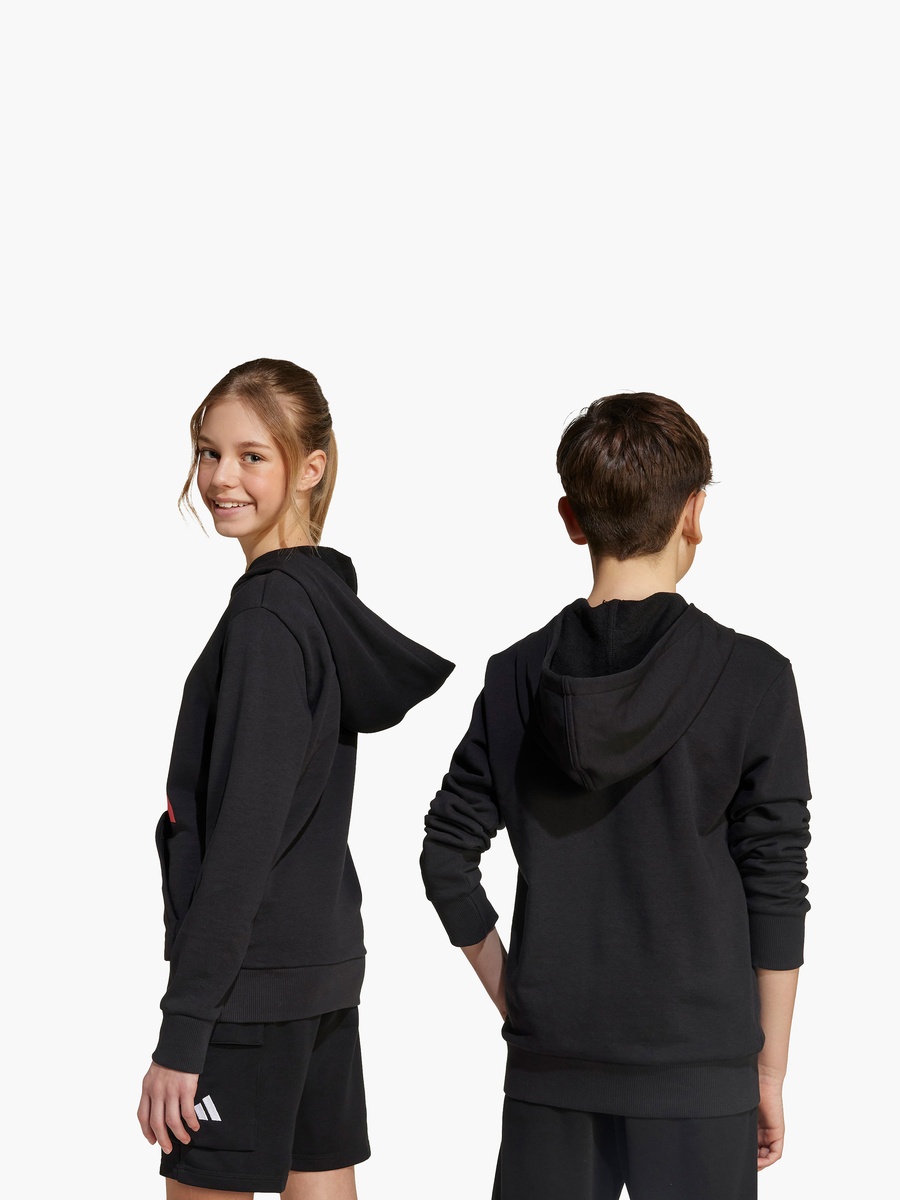Boys Hooded Sweatshirt with Logo Print and Long Sleeves