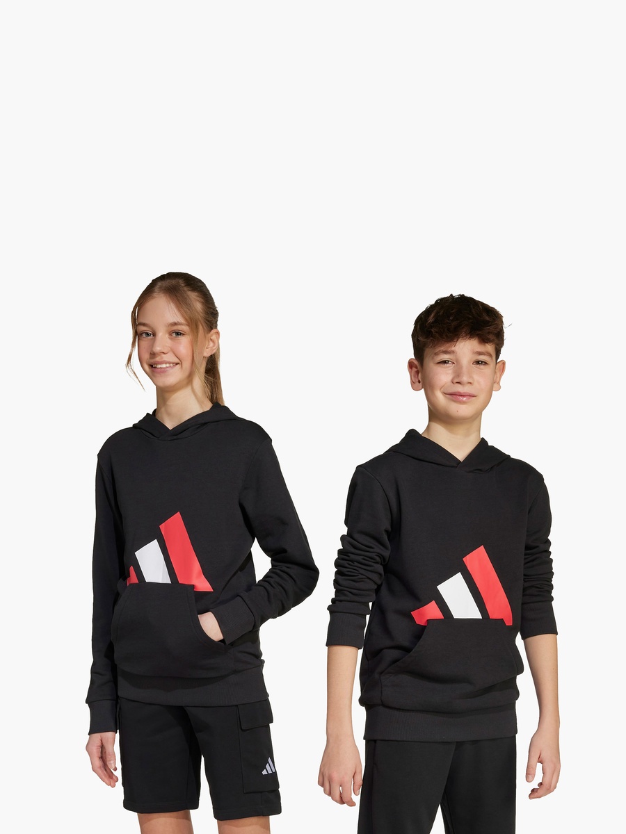 Boys Hooded Sweatshirt with Logo Print and Long Sleeves