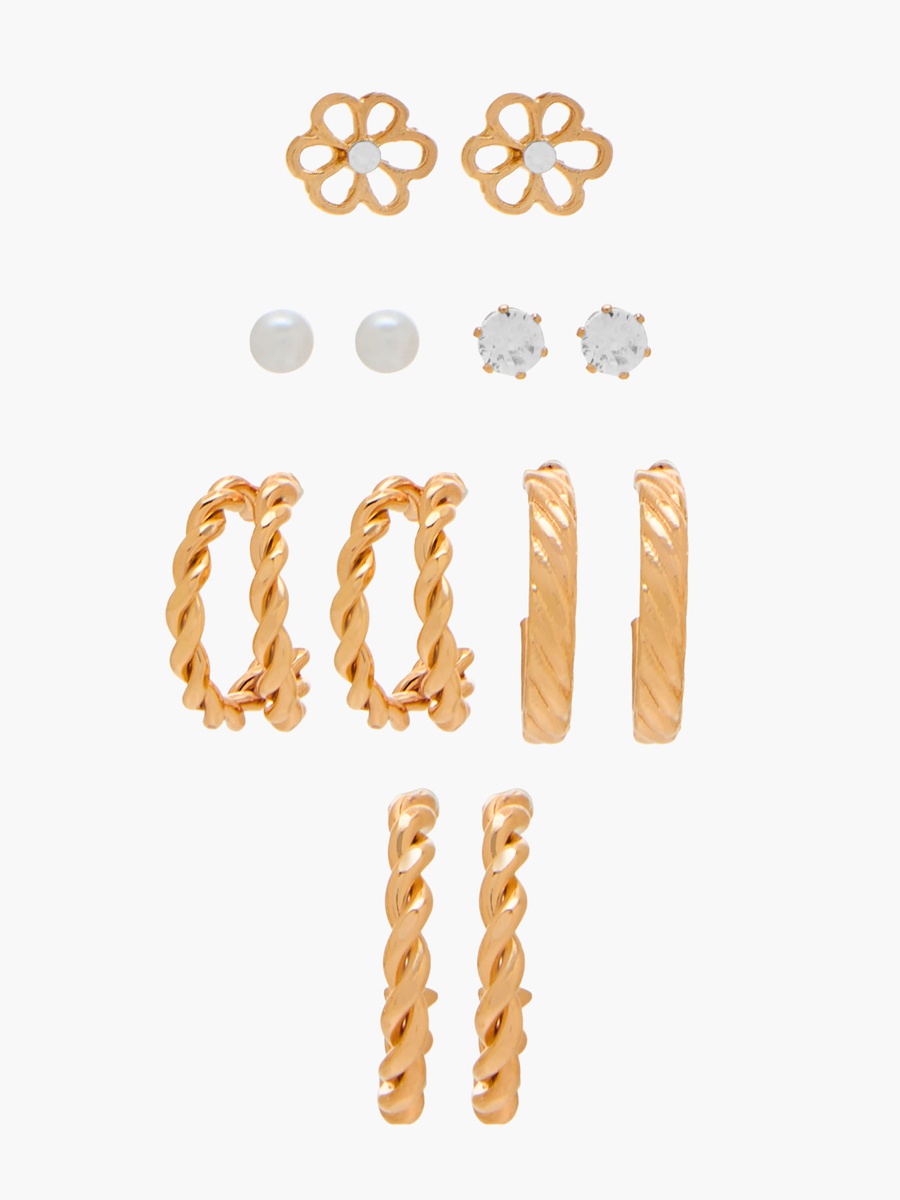 Pack of 6 Earrings with Pushback Closure