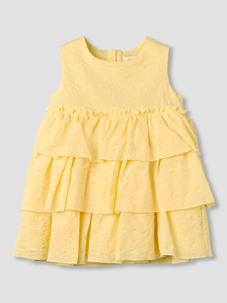 Round Neck Sleeveless Dress with Ruffles