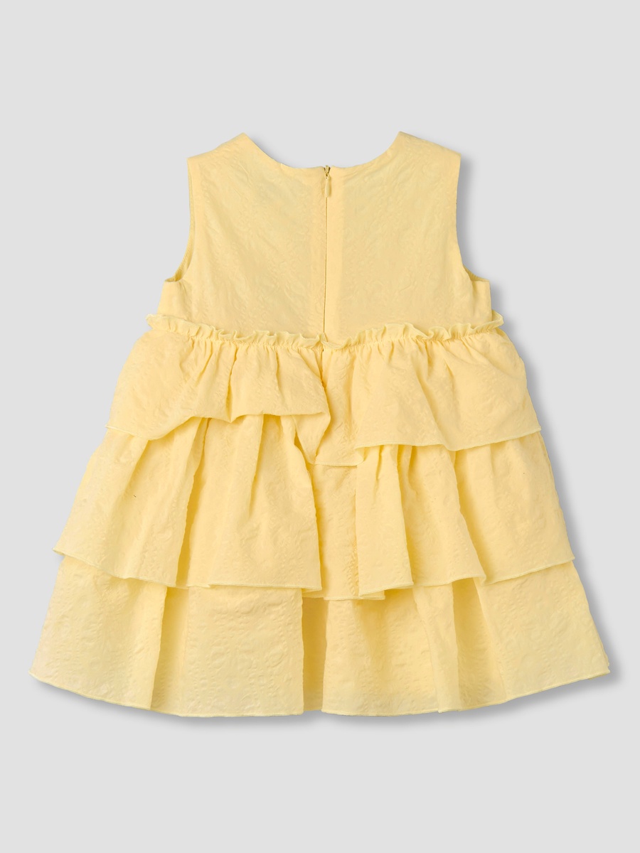Round Neck Sleeveless Dress with Ruffles