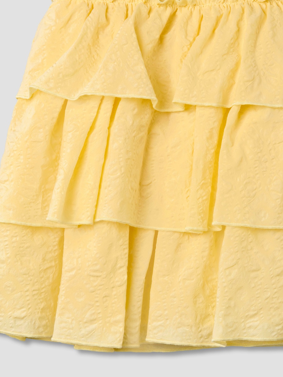 Round Neck Sleeveless Dress with Ruffles