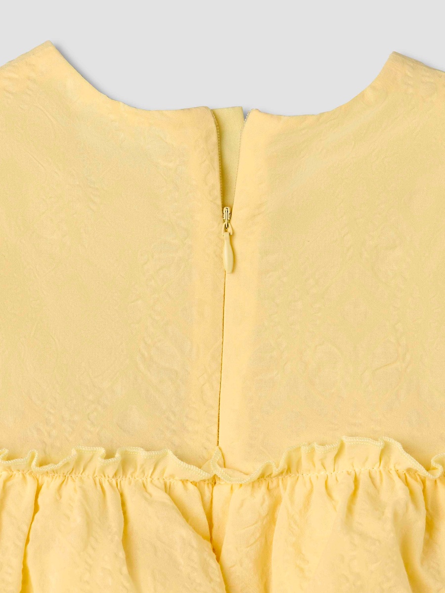 Round Neck Sleeveless Dress with Ruffles