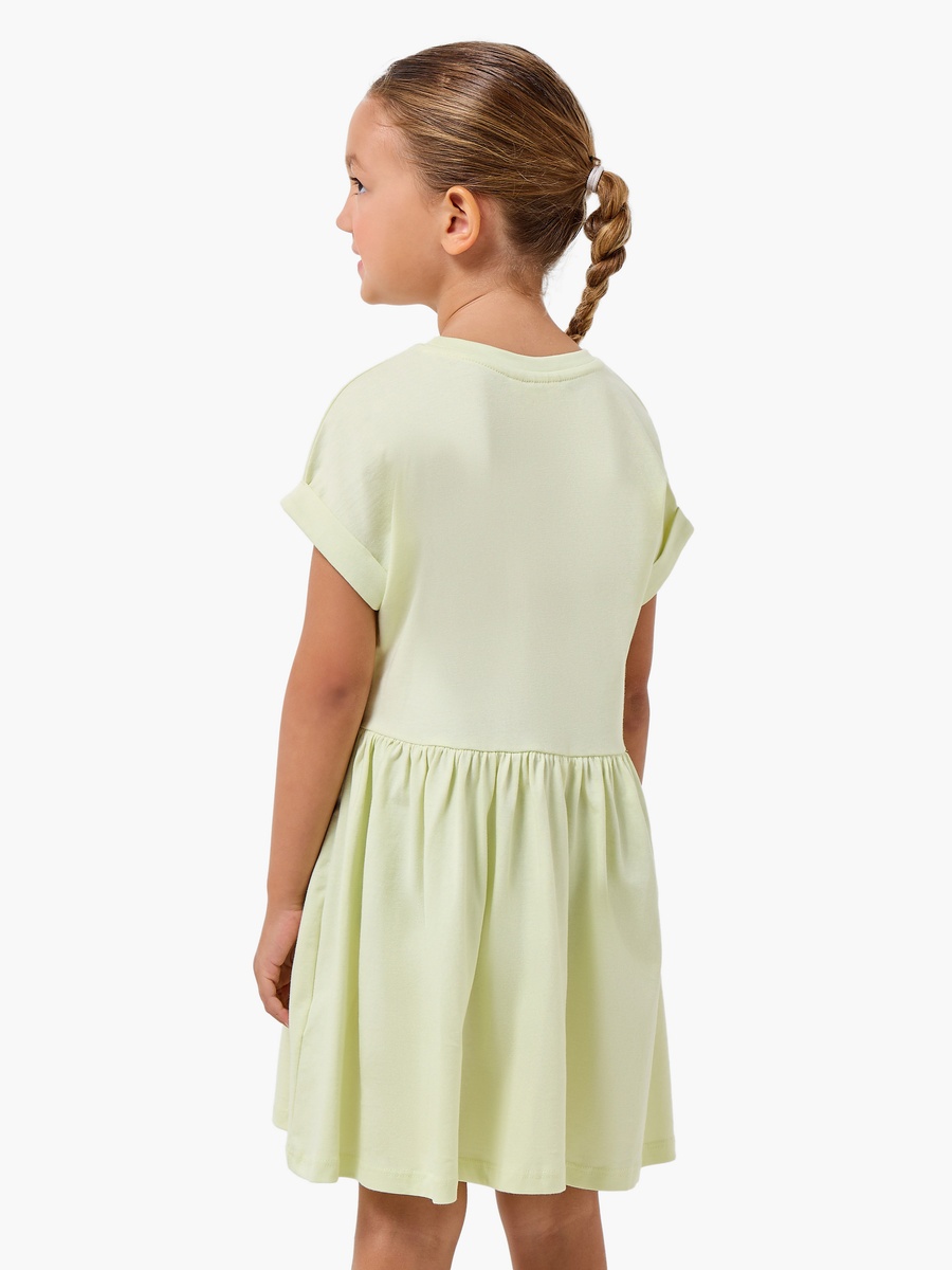 Round Neck Short Sleeves Knee Length A-Line Dress with Cupcake Print