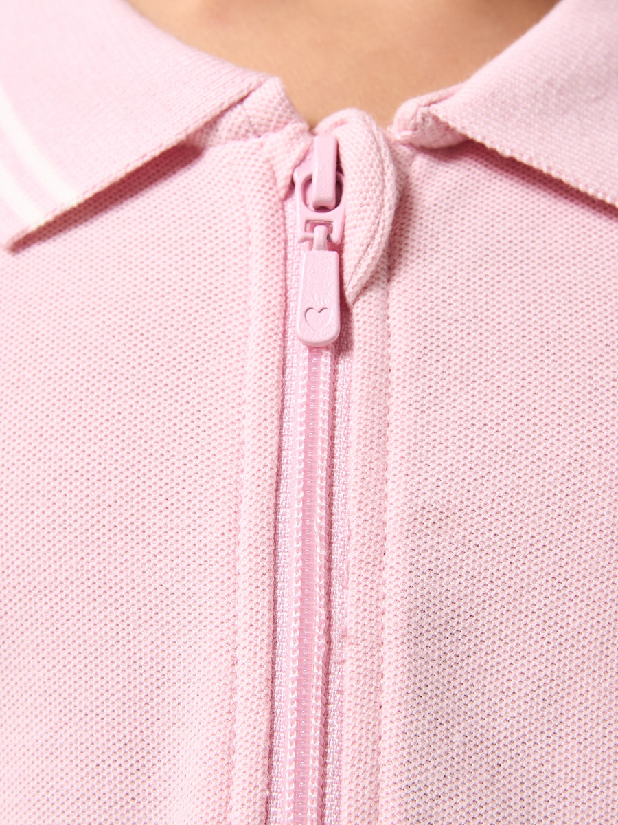 Collared Short Sleeves Knee Length Drop Waist Dress with Embroidered Design