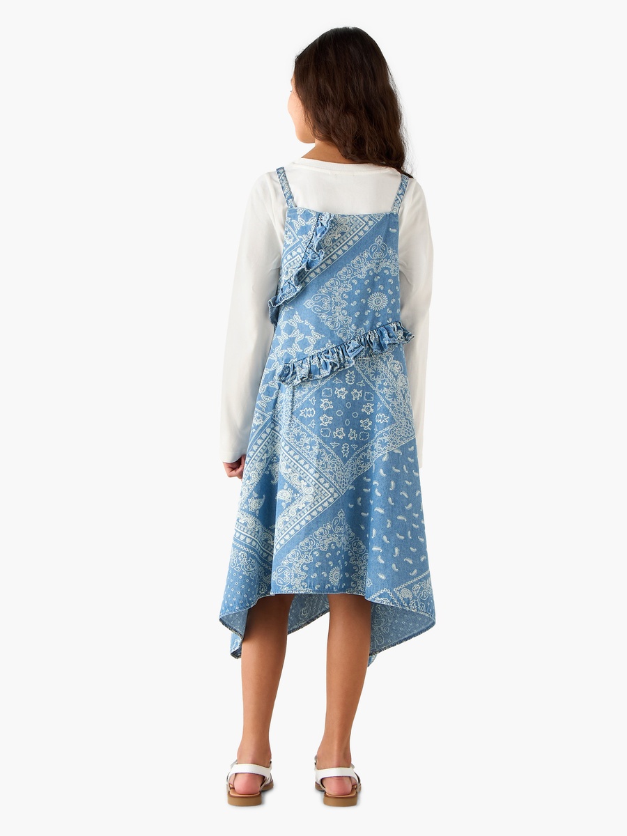 Round Neck Long Sleeves A-Line Dress with Top