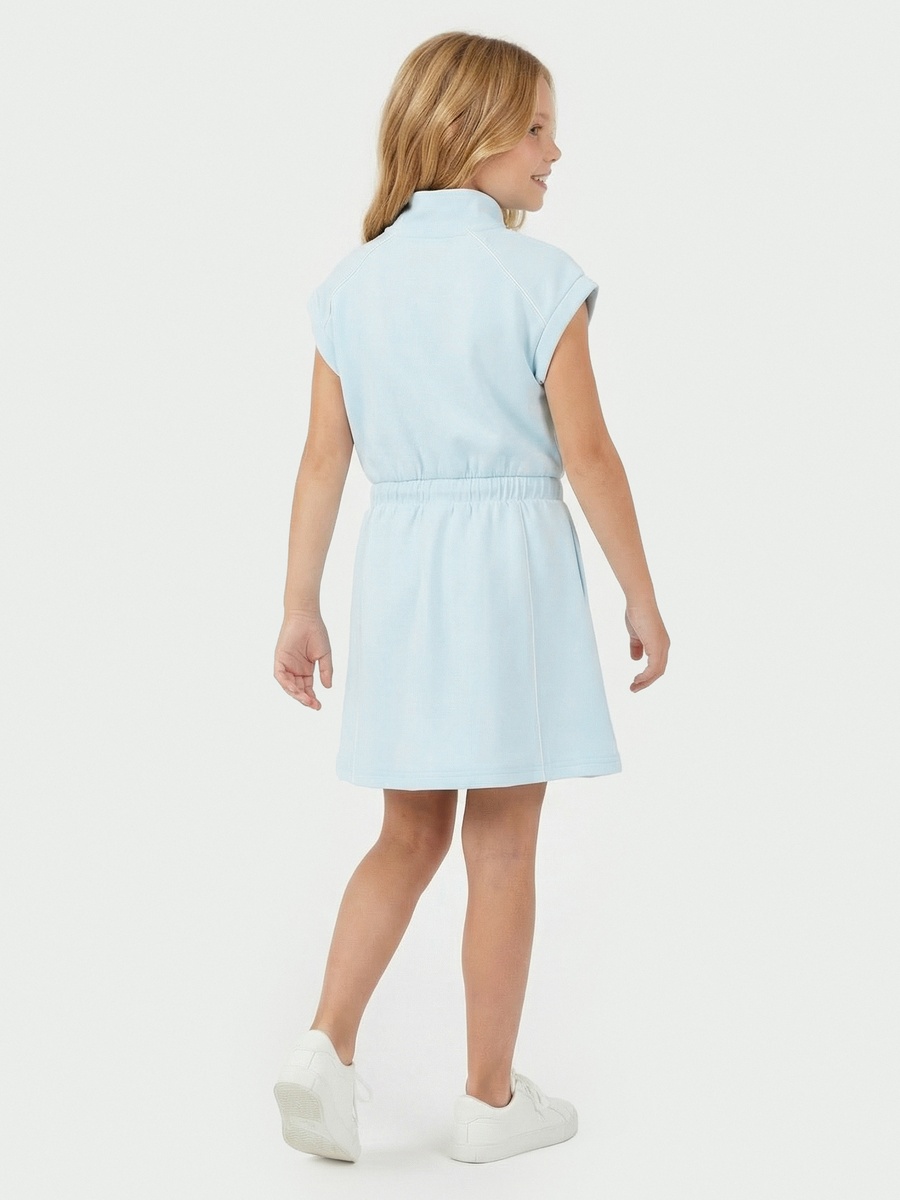 High Neck Sleeveless Midi Dress with Drawstring Waist
