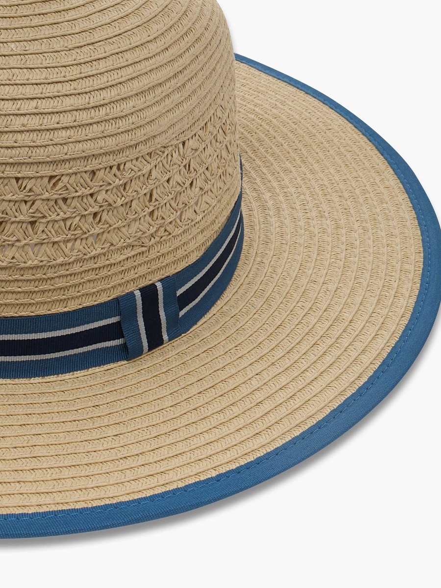 Hat with Striped Detail