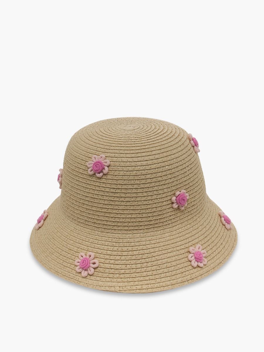 Hat with Floral Accent
