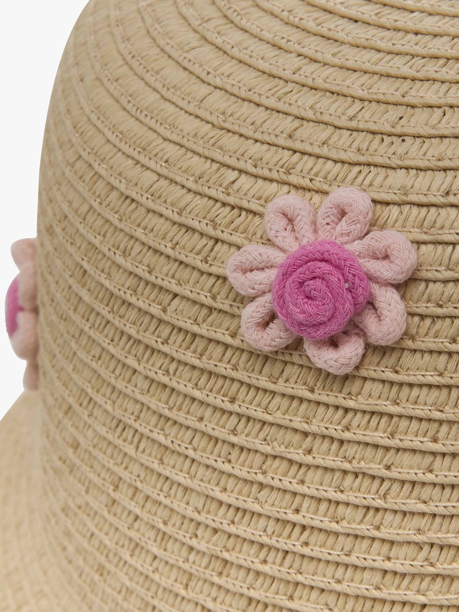 Hat with Floral Accent