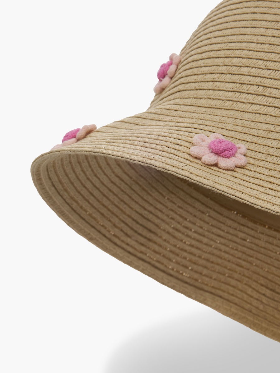 Hat with Floral Accent