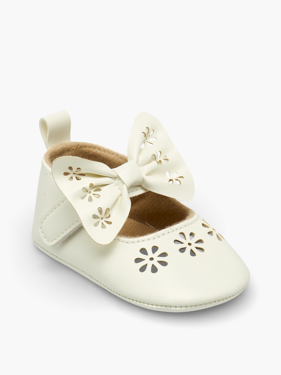 Cutout Detail Booties with Hook and Loop Closure