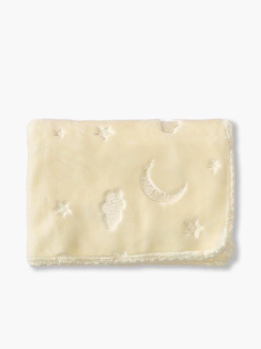 Receiving Blanket with Embossed Moon and Star - 80x100 cm
