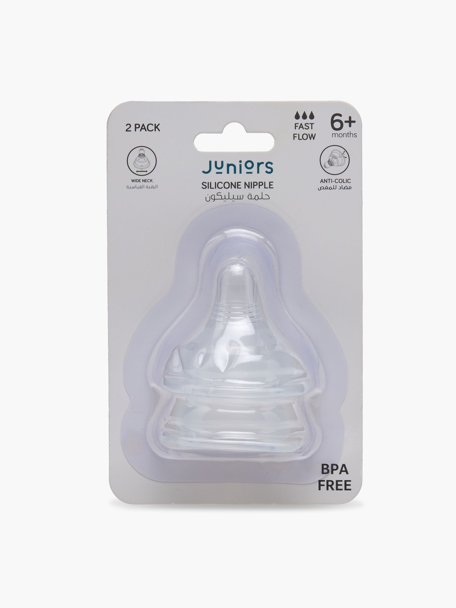 Pack of 2 Silicone Nipple with Anti-Colic Valve - 6 months+