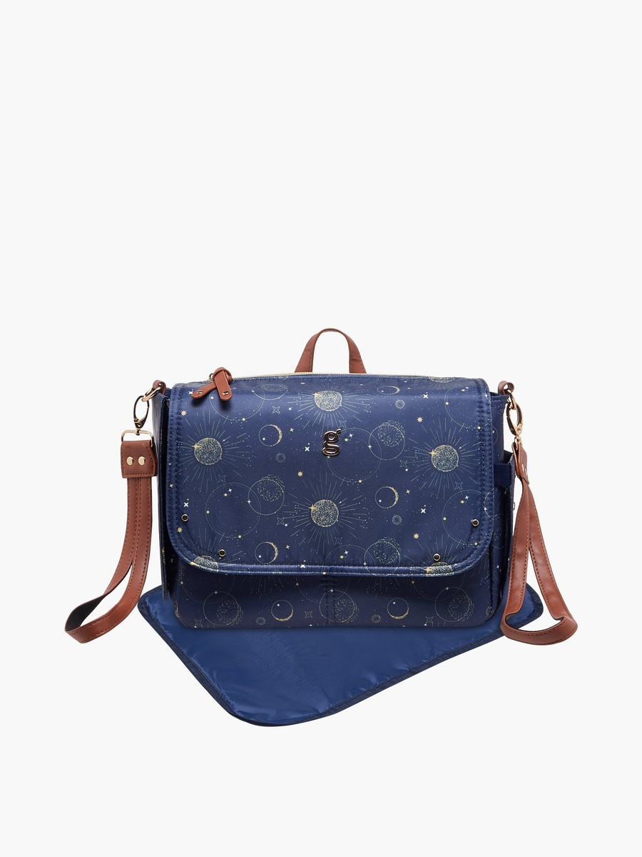 Space Print Diaper Bag with Changing Mat