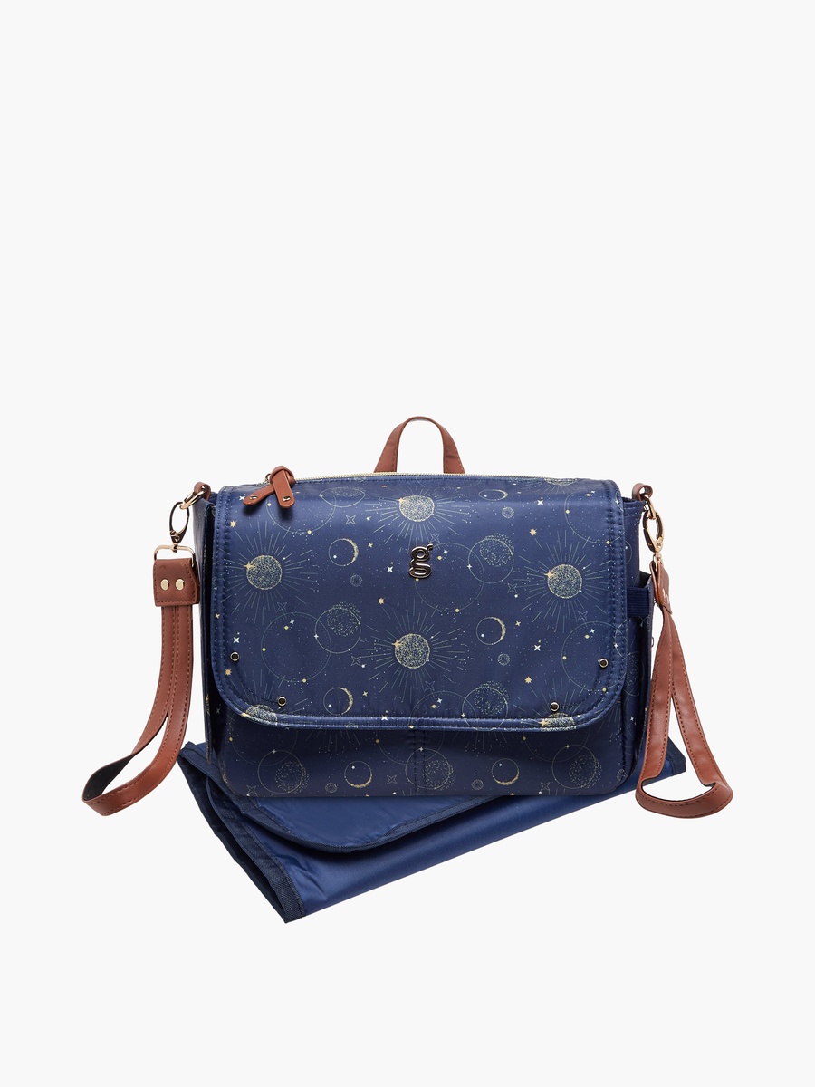 Space Print Diaper Bag with Changing Mat