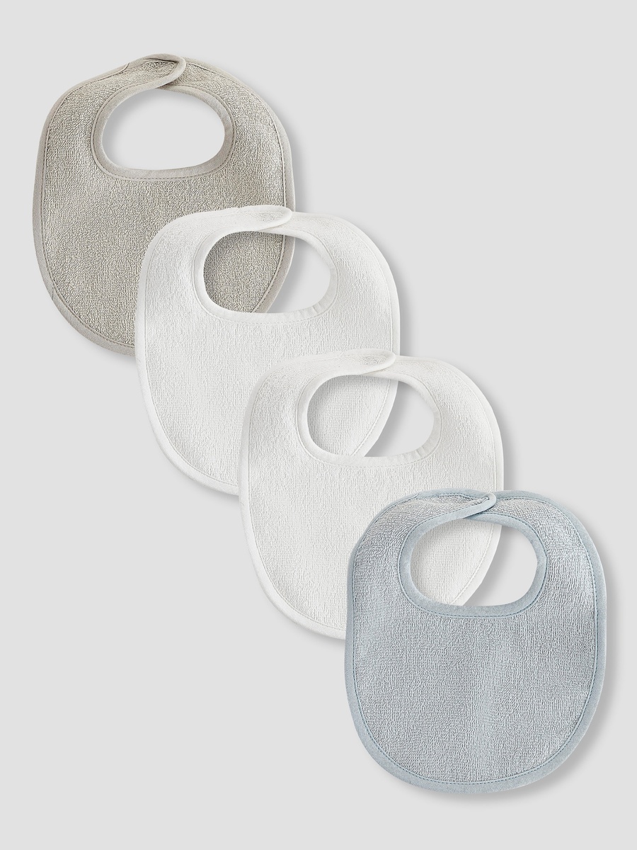 Pack of 4 Baby Bib with Snap Button Closure