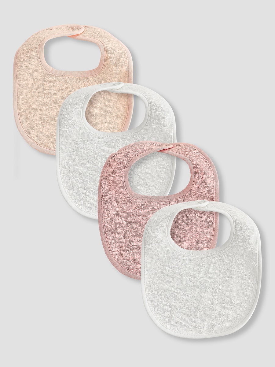 Pack of 4 Baby Bib with Snap Button Closure