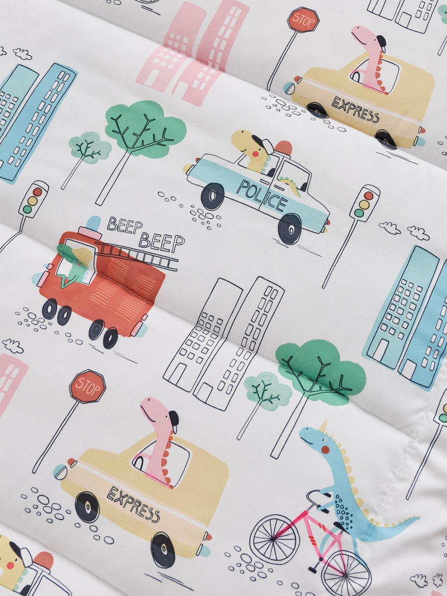 Baby Bedding Set with Dinosaur Print - 90x130 cm