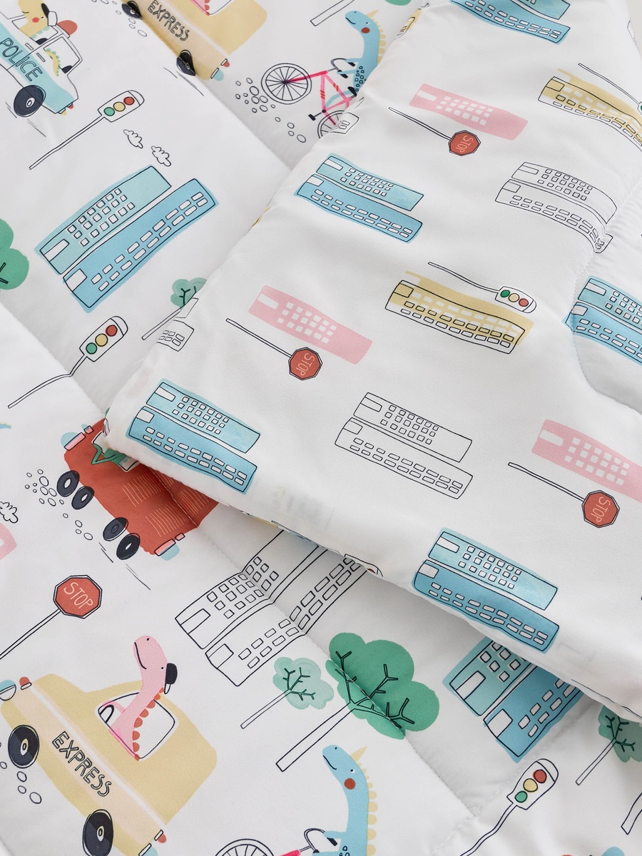 Baby Bedding Set with Dinosaur Print - 90x130 cm
