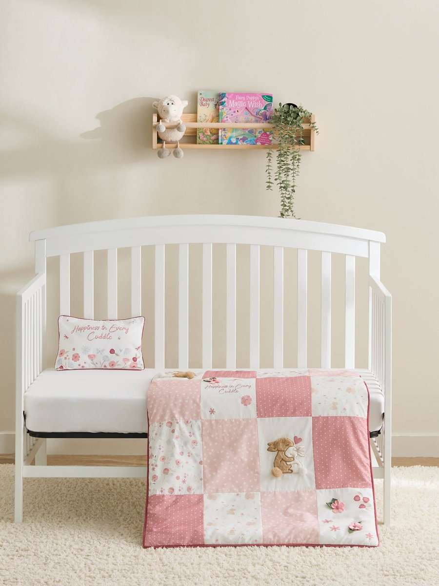 Baby Bedding Set with Bunny Print - 83x106 cm