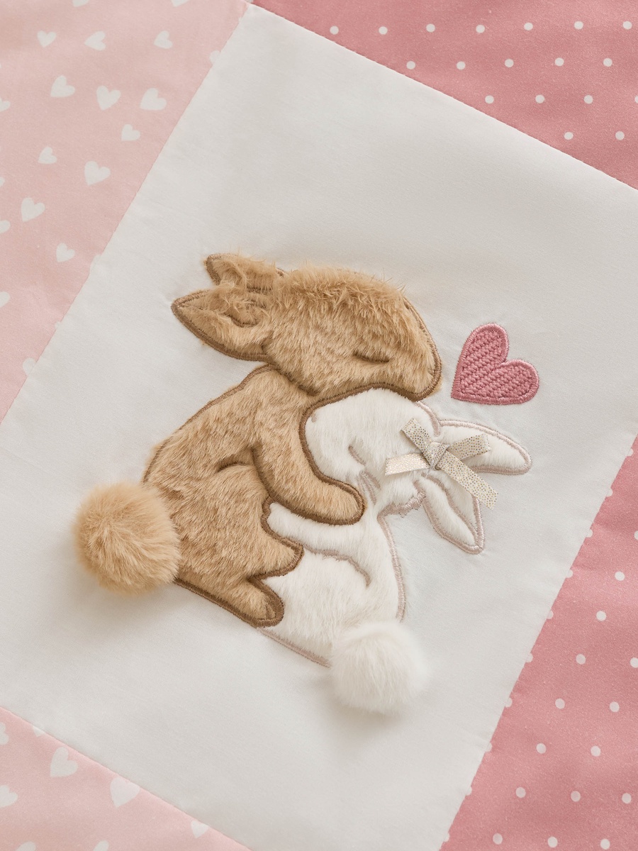 Baby Bedding Set with Bunny Print - 83x106 cm