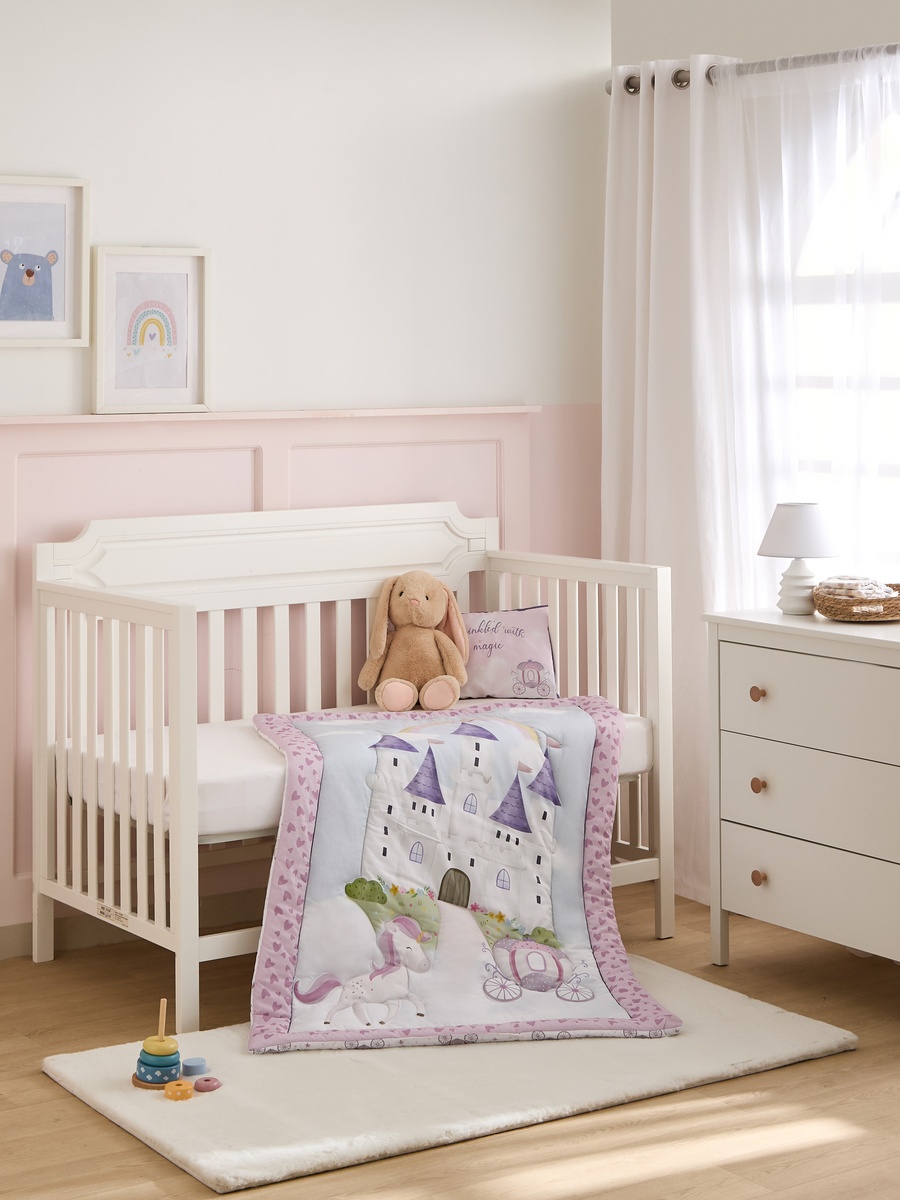 Baby Bedding Set with Unicorn Kingdom Print - 90x130 cm