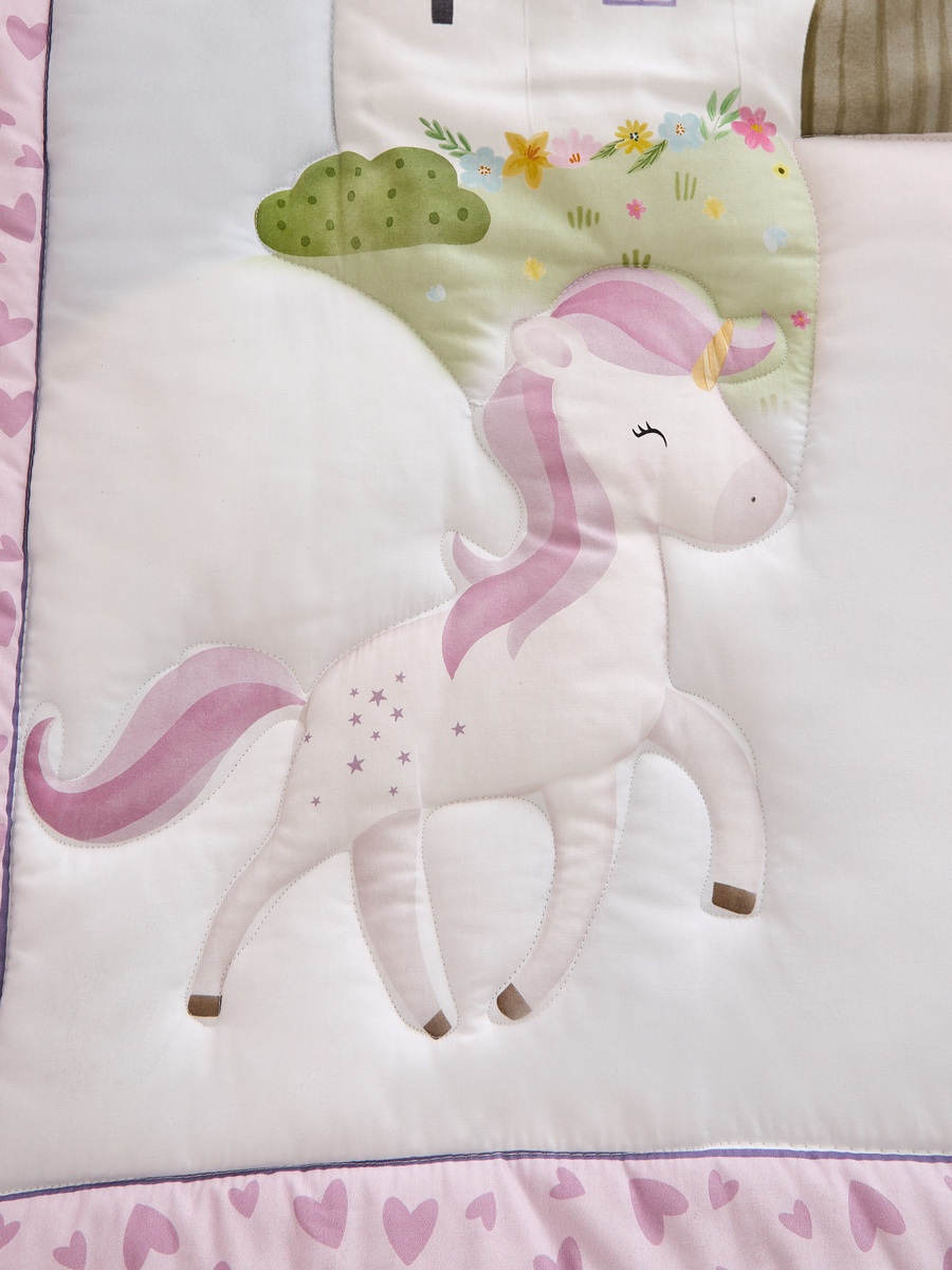 Baby Bedding Set with Unicorn Kingdom Print - 90x130 cm