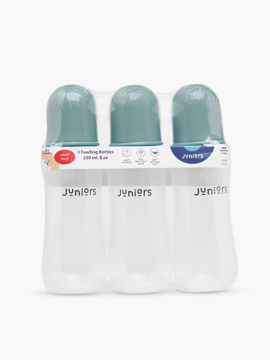 Pack of 3 Feeding Bottle with Dual Anti-Colic Valve - 250 ml