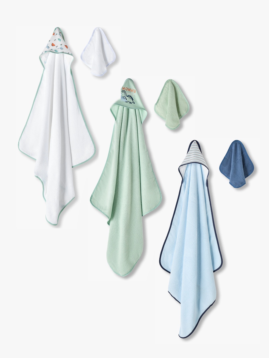 Set of 6 Baby Hooded Towel and Wash Cloth