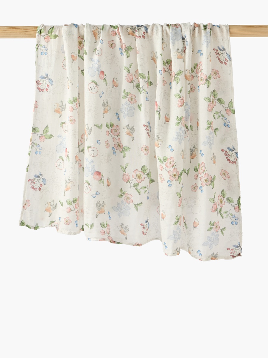 Baby Swaddle with Print - 120x120 cm
