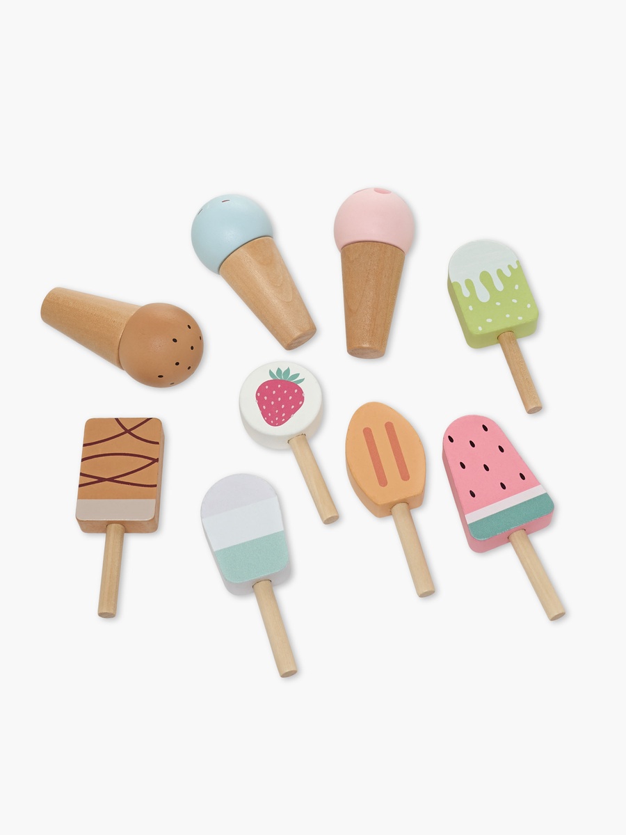 13-Piece Wooden Ice Cream Shop Playset