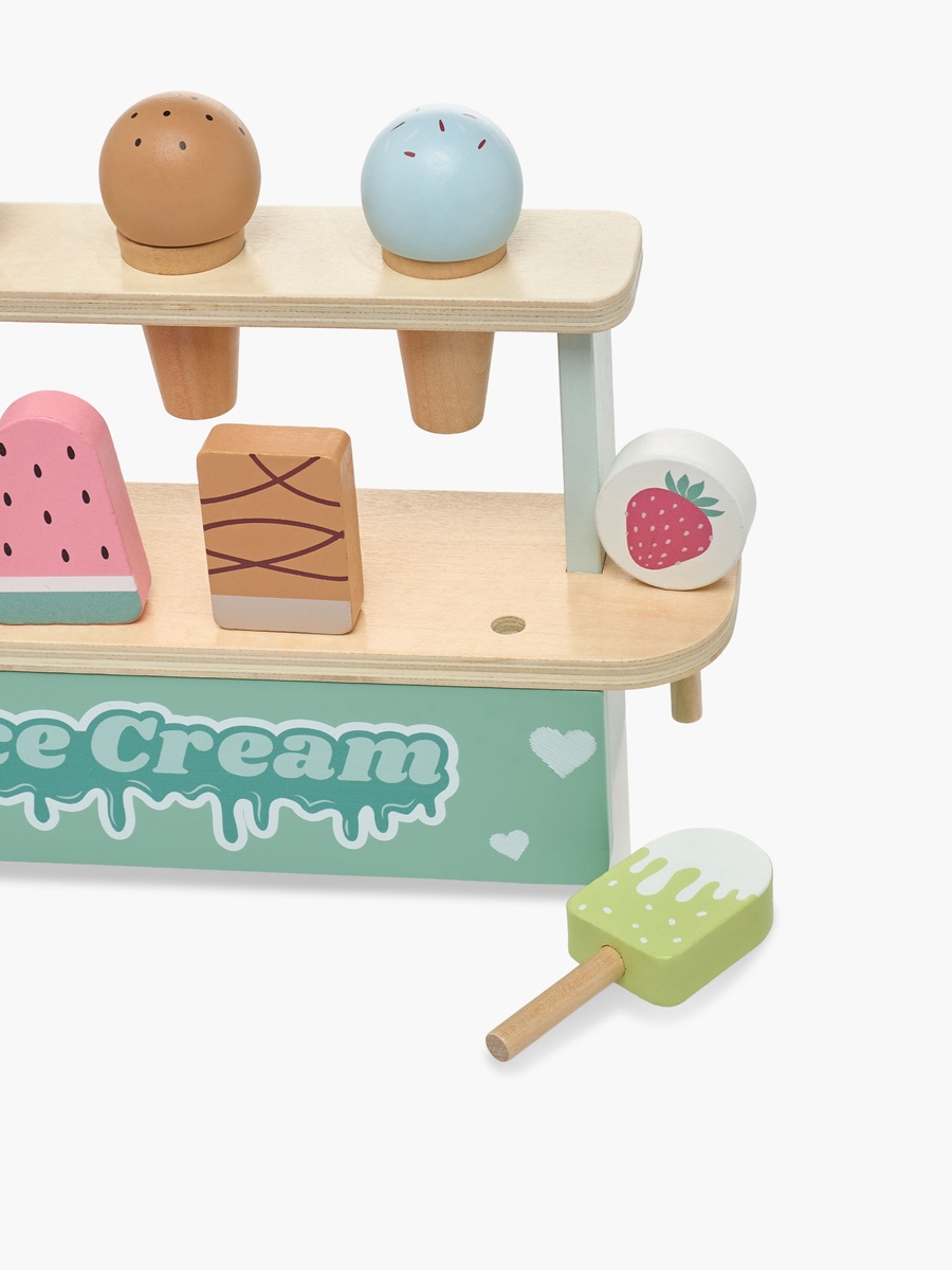 13-Piece Wooden Ice Cream Shop Playset