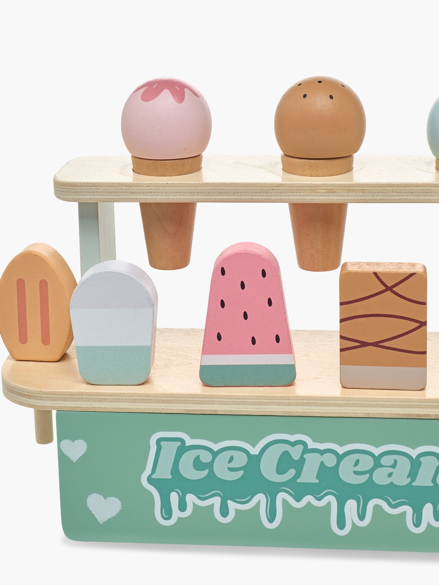 13-Piece Wooden Ice Cream Shop Playset