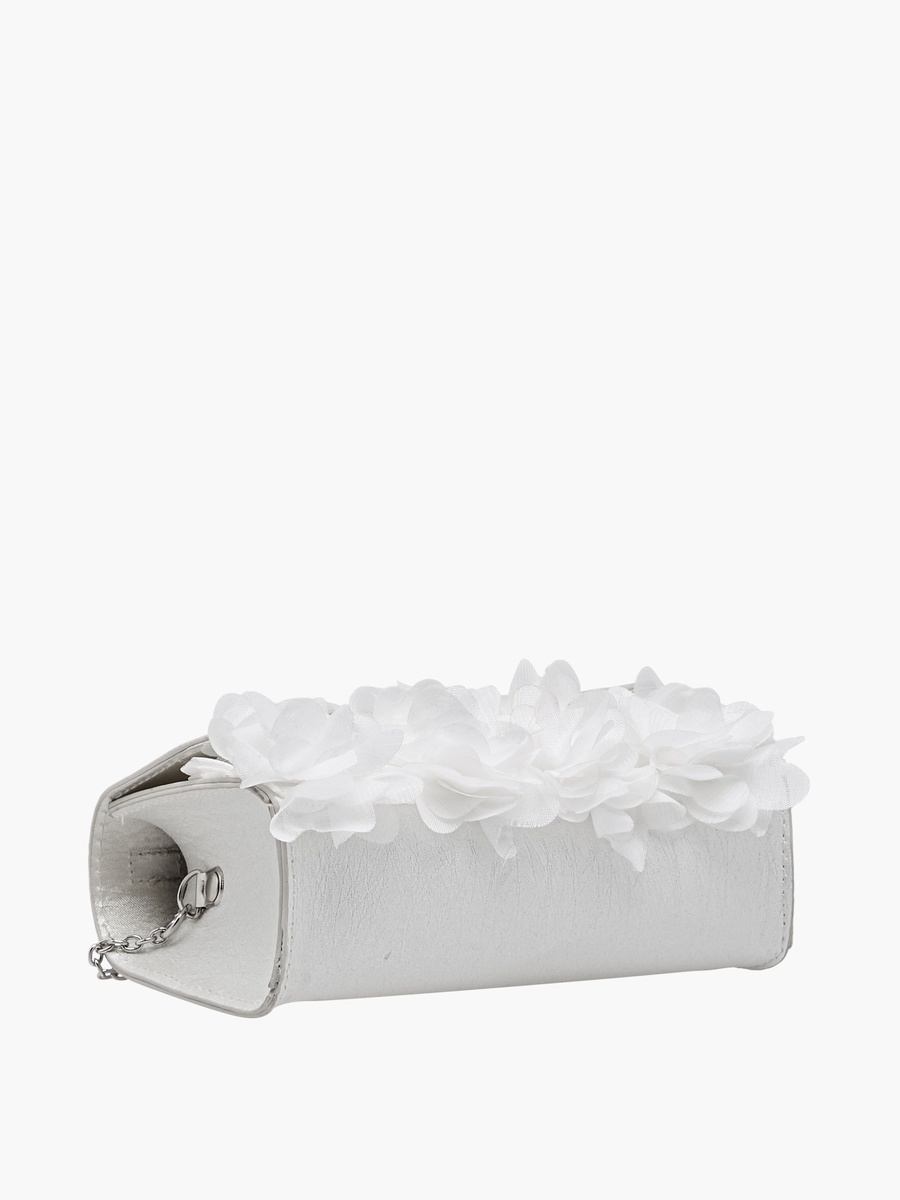 Satchel Bag with Floral Embellishment