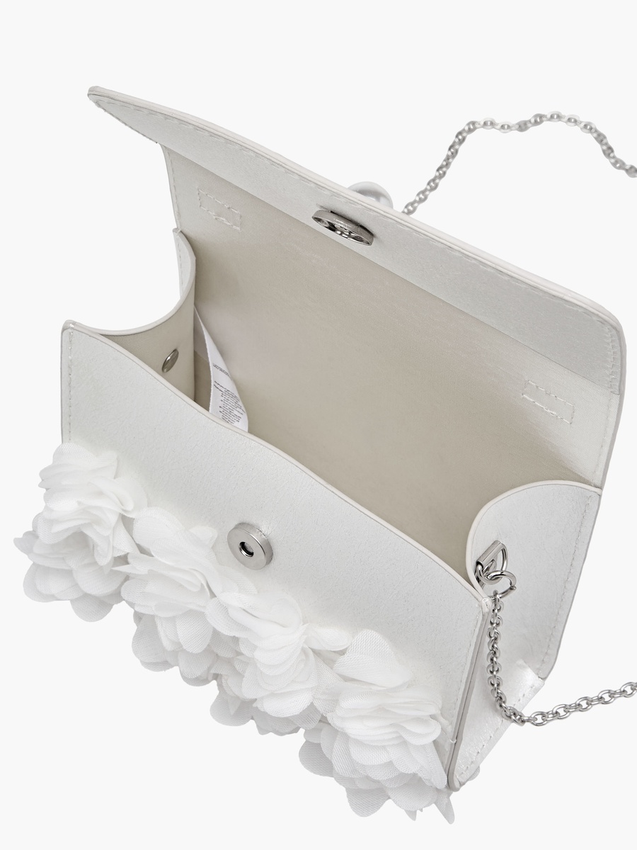 Satchel Bag with Floral Embellishment
