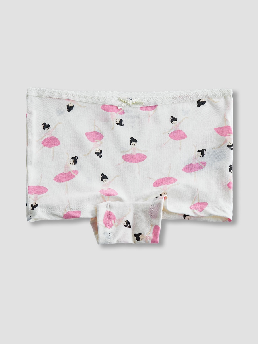 Pack of 5 Cotton Boyshorts with Ballerina Print