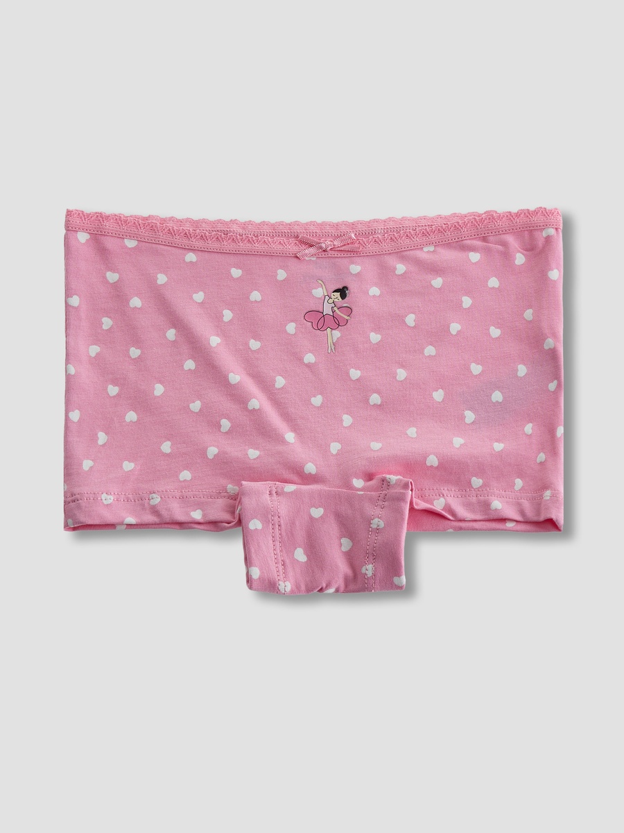 Pack of 5 Cotton Boyshorts with Ballerina Print