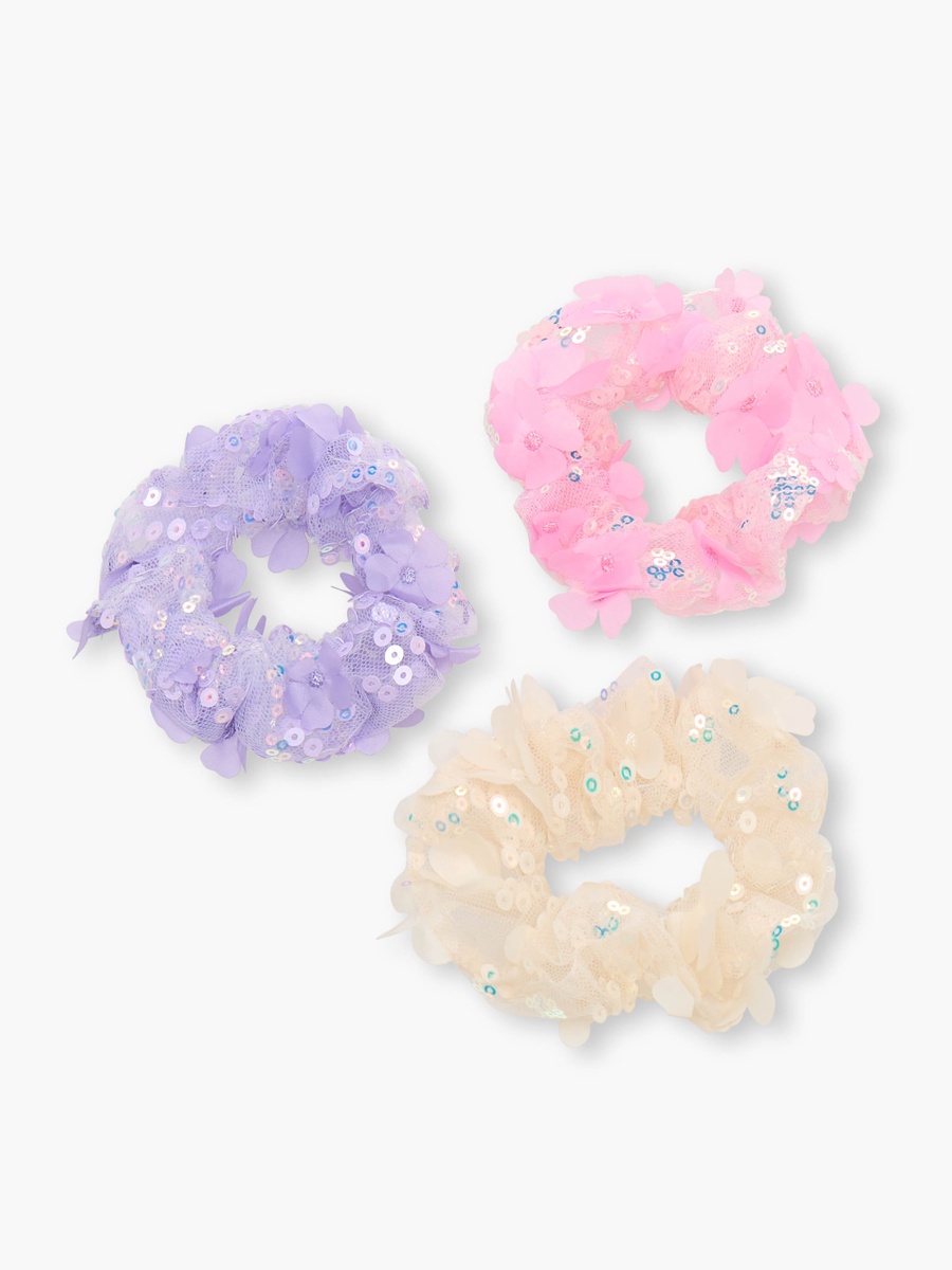 Pack of 3 Scrunchie with Sequin Detail