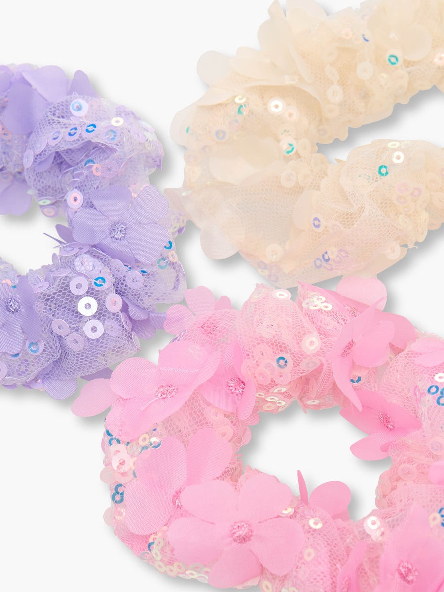 Pack of 3 Scrunchie with Sequin Detail