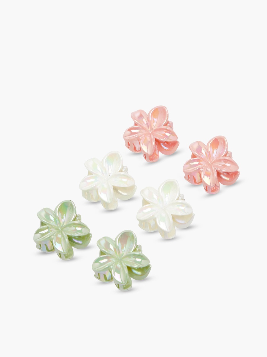 Pack of 6 Hair Clamp with Floral Shape