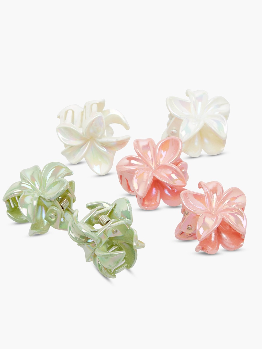 Pack of 6 Hair Clamp with Floral Shape